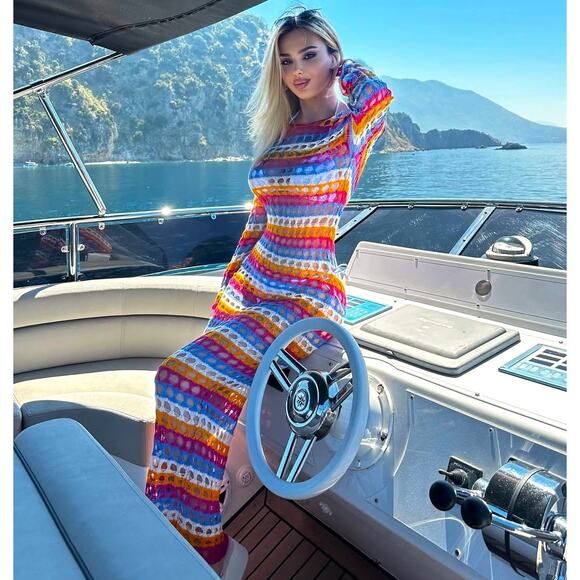 RARE!!! MANGO BLOGGER FAVE!!! Crochet Maxi Dress NWT - Picture 1 of 16